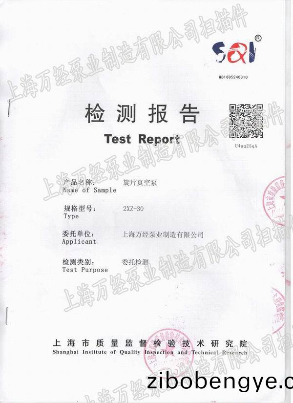 直(zhi)聯(lian)鏇片(pian)式(shi)真(zhen)空(kong)泵檢(jian)測報(bao)告(gao)